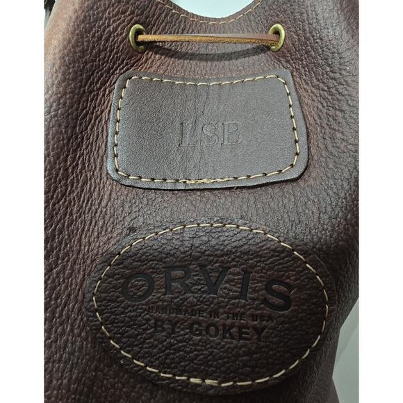 Vintage Gokey Orvis Waxed Leather Field Bag Drawstring Heavy Leather - Picture 7 of 11